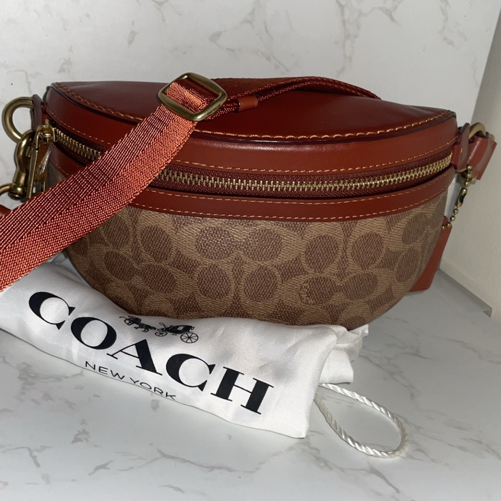 Coach Red and Brown Crossbody Bag